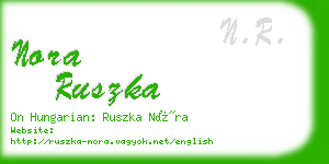 nora ruszka business card